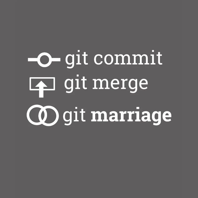 "git commit git merge git marriage" | Programmer