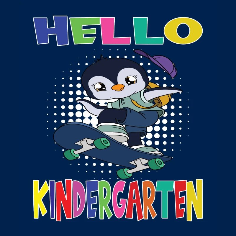 Hello Kindergarten Skateboard Penguin