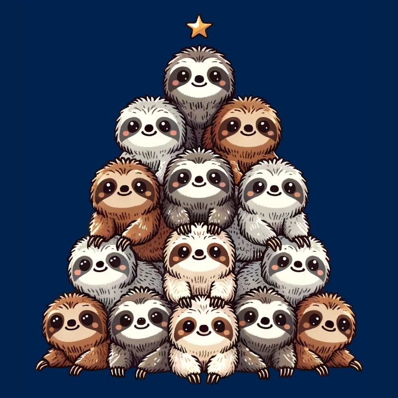 Faultier Weihnachtsbaum Muster