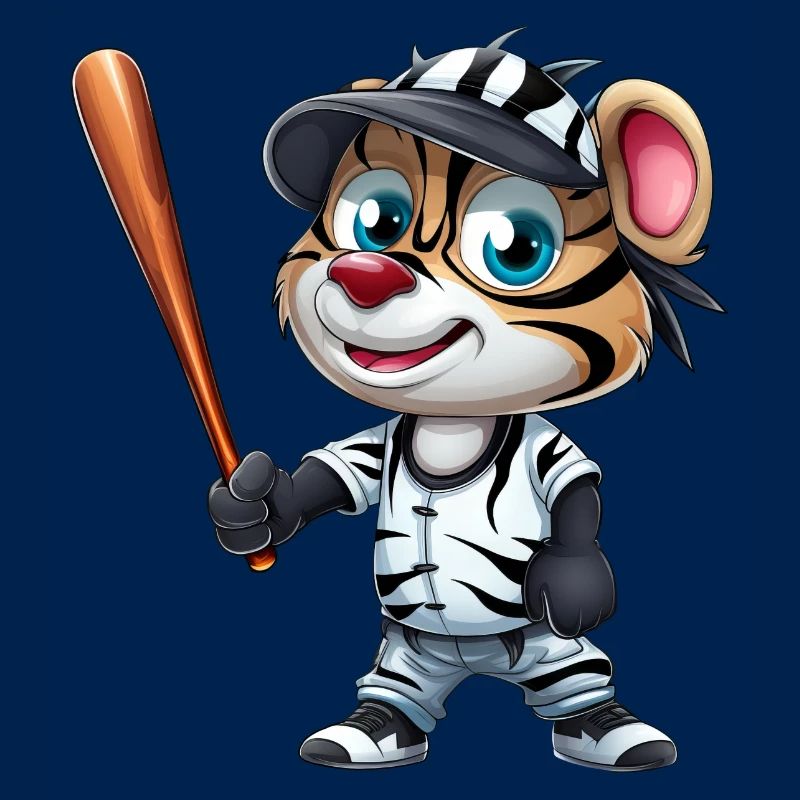 Zebra Baseballspieler Dynamisch