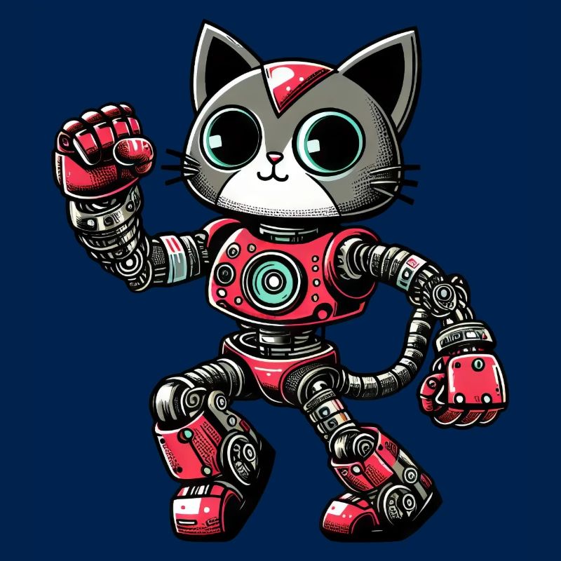 Cat, Robot, Cyborg, Dancing, Dancer, Disco