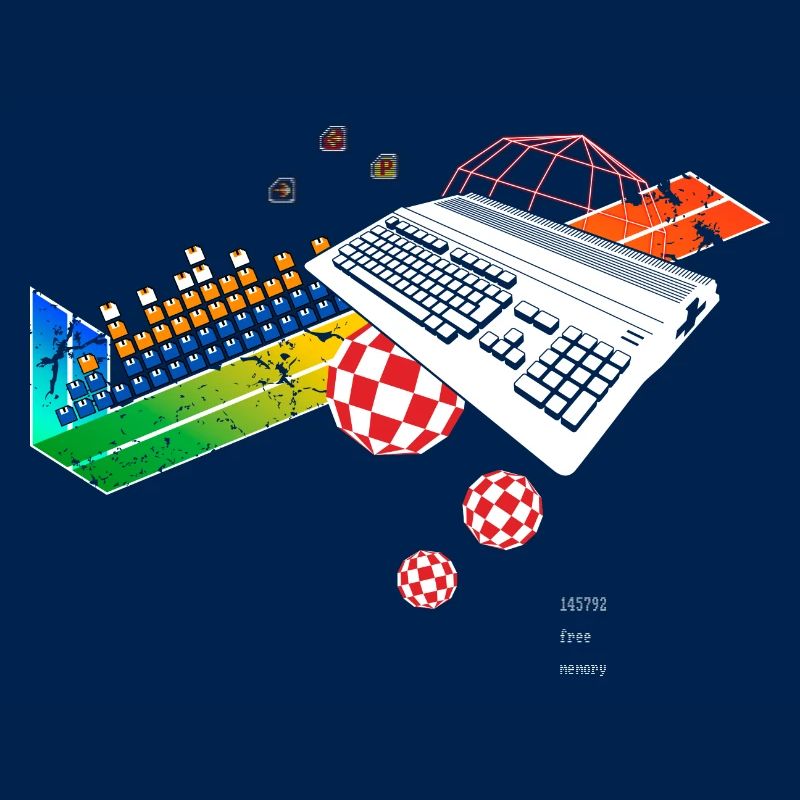 Retro Homecomputer Amigo Collage 500