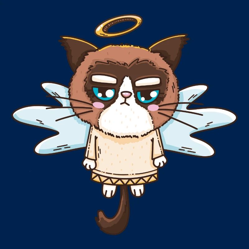 Angel Cat Grumpy