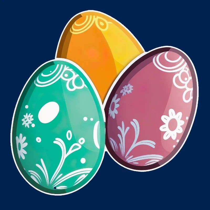 Happy Easter Eggs Easter Colorful Eggs Sticker Colors