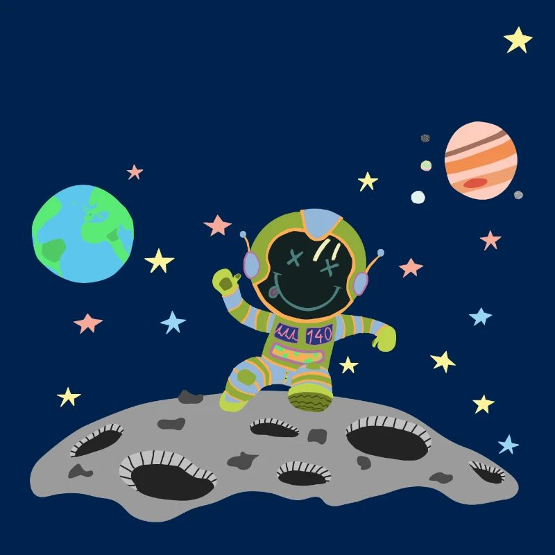 astronaute bleu vert