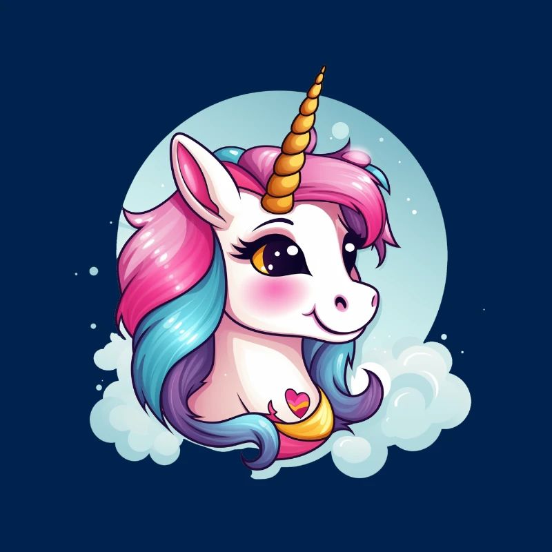 Fröhliches Einhorn Kinder Logo