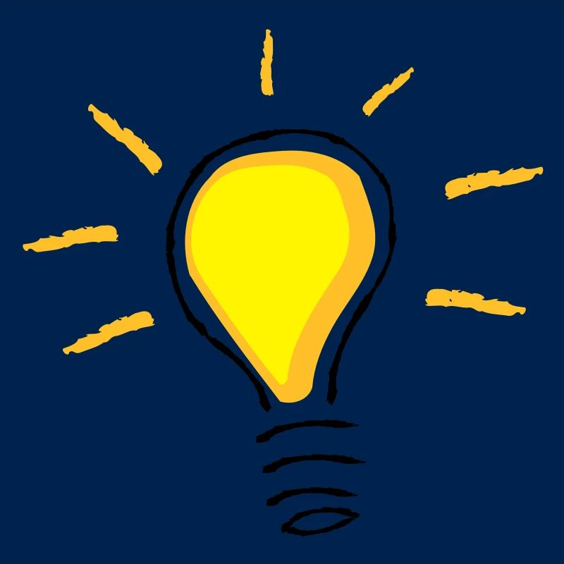 Yellow light bulb turned on
