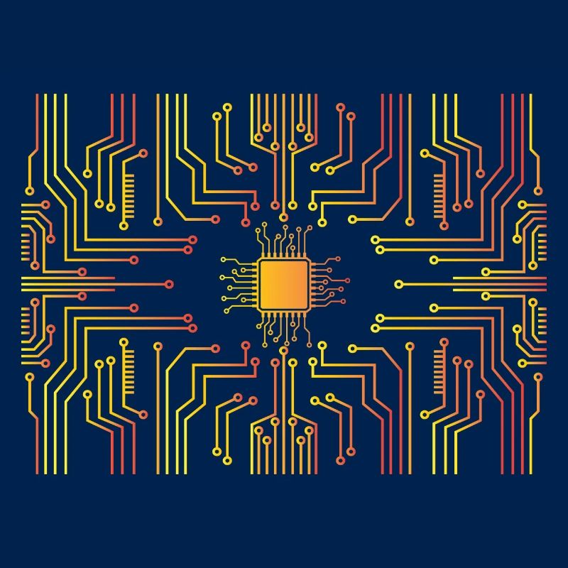 Circuit board core CPU heart pc coder geek