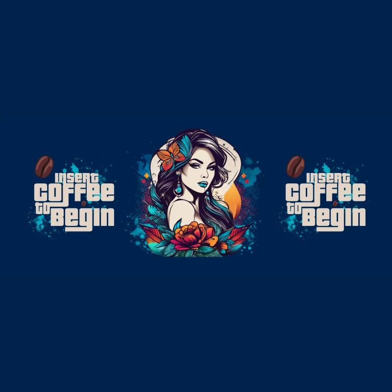 Insert Coffee to Begin | Tasse im Comic-GTA-Style