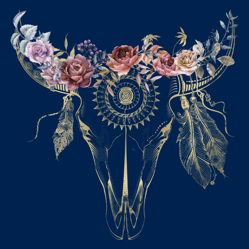 Boho / Fleurs / Crâne / Conception