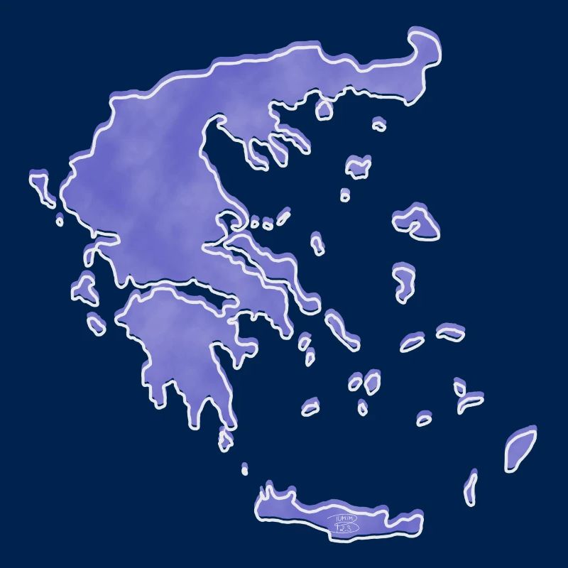 "Map", Boho Line Art Design, Series "Greece"