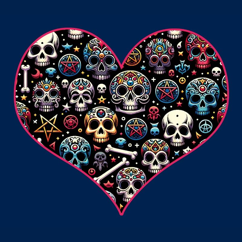 Colorful decorative skull pattern