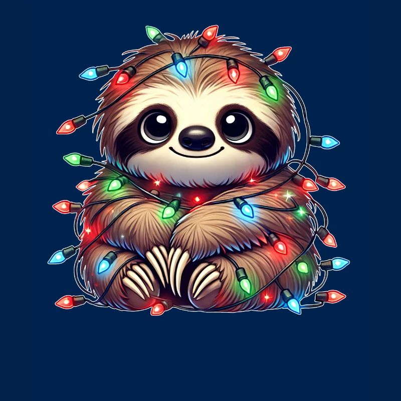 Cute Sloth Christmas String Lights