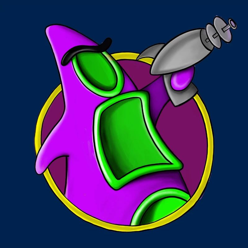 Purpur Alien mit Tentakel