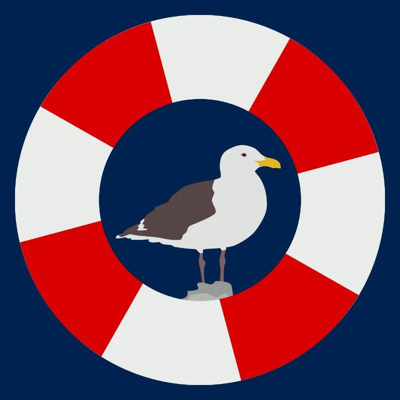 Möwe im Rettungsring