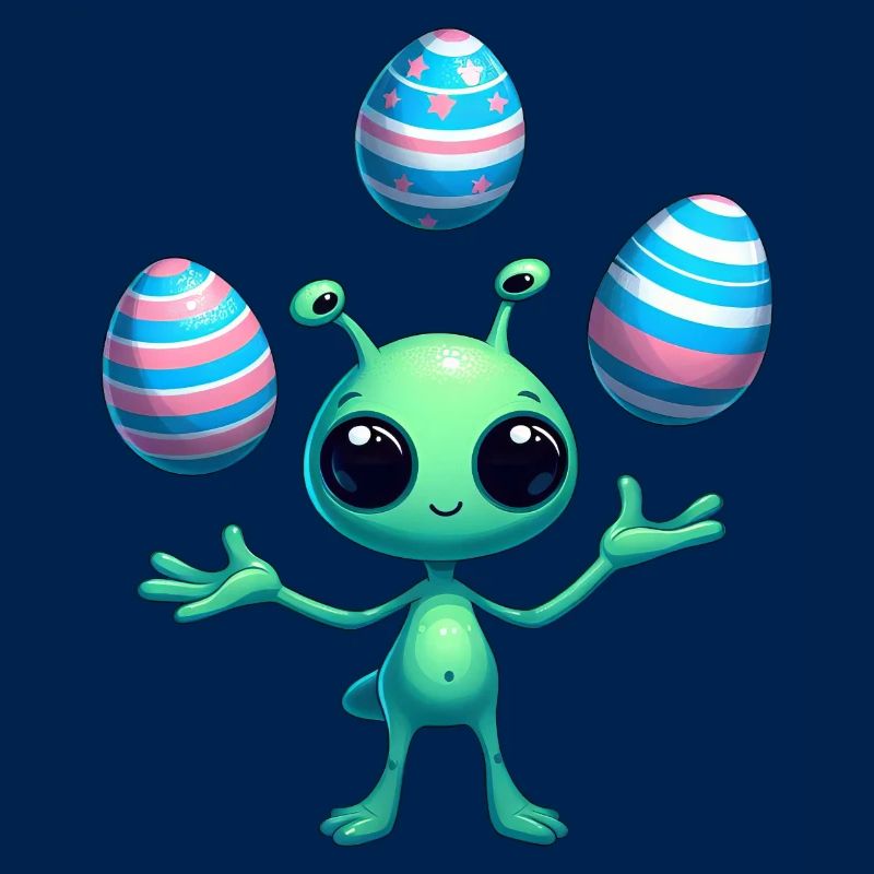 Ostern mit Alien: Eier-Jonglage