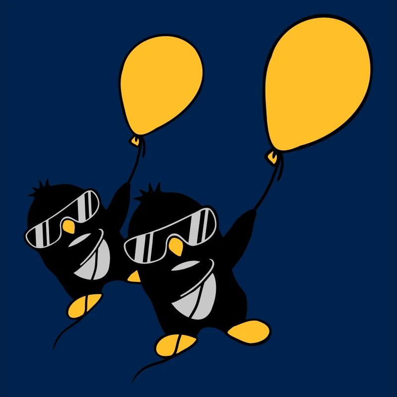 2 balloon penguins flying