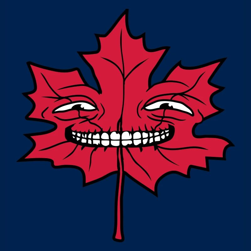 face maple leaf cool funny grin cheeky comic
