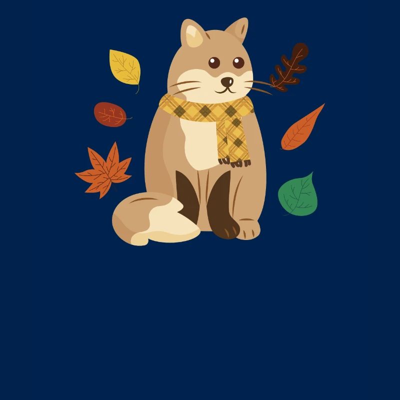 Herbst Dicke Katze Laub Cozy Geschenkidee Geschenk