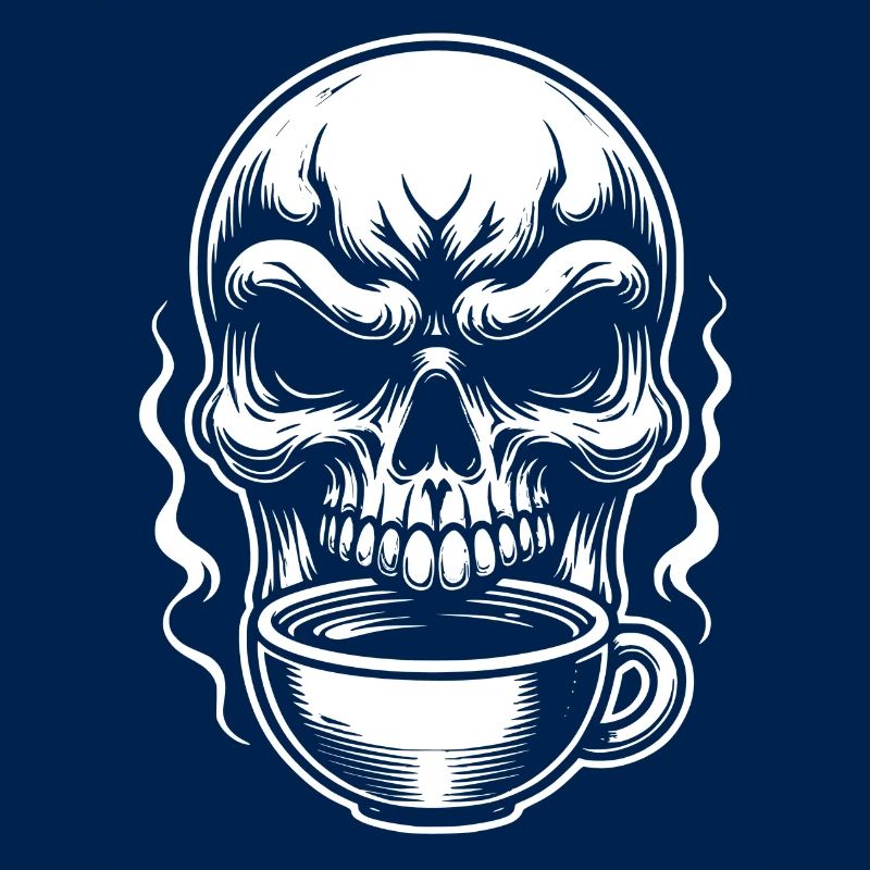 Skull with Coffee Mug Coffee