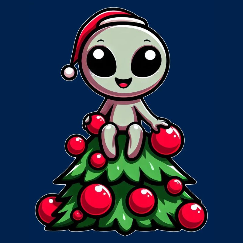 Funny Alien Christmas Tree Whimsical