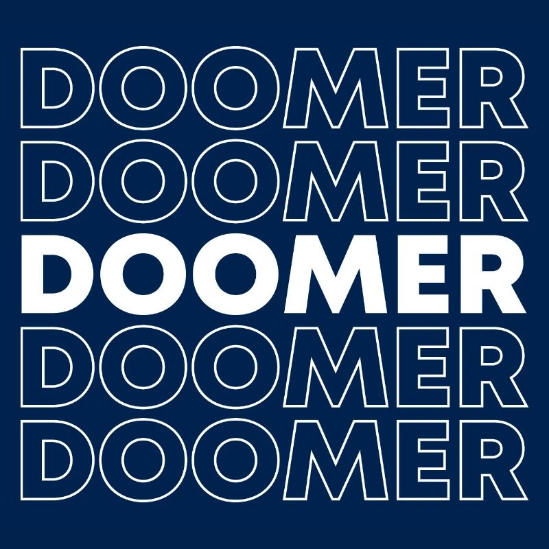 Doomer text logo design