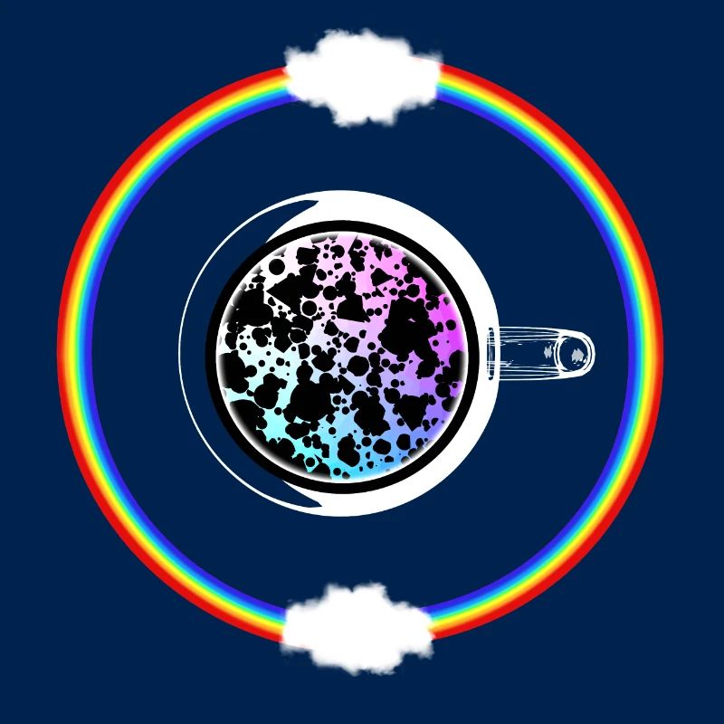 Kaffeetasse mit Regenbogen