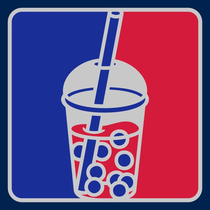 Red Blue Bubble Tea
