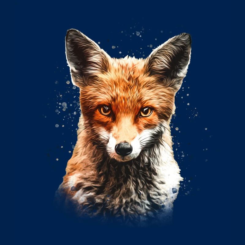Fuchs mit Farbklecksen