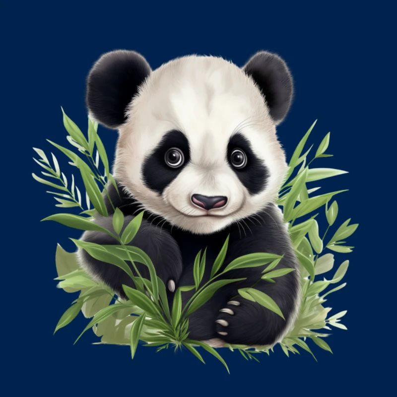 Panda mignon jetant un coup d’œil hors d’un buisson