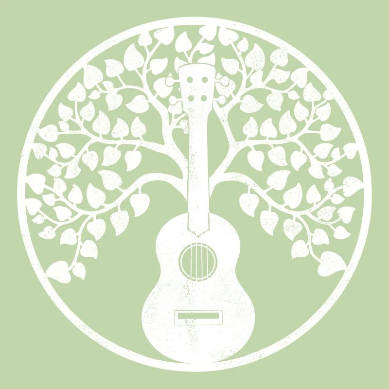 Ukulele tree Mandala white
