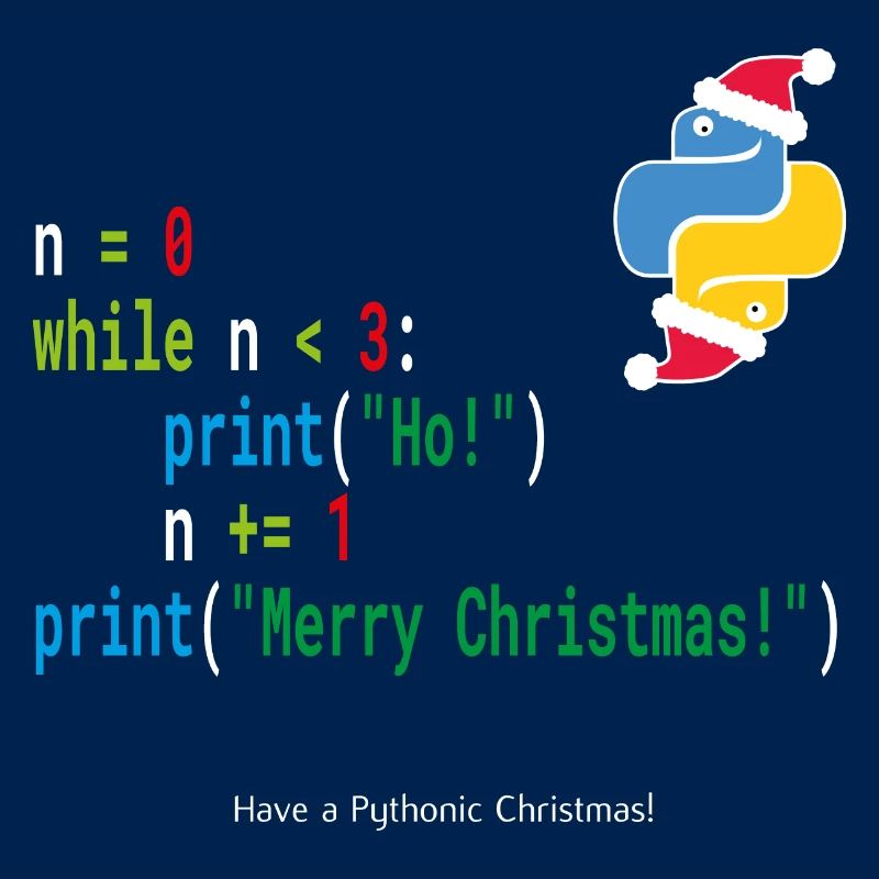 Ho! Ho! Ho! - Merry Christmas -Python Geek Design