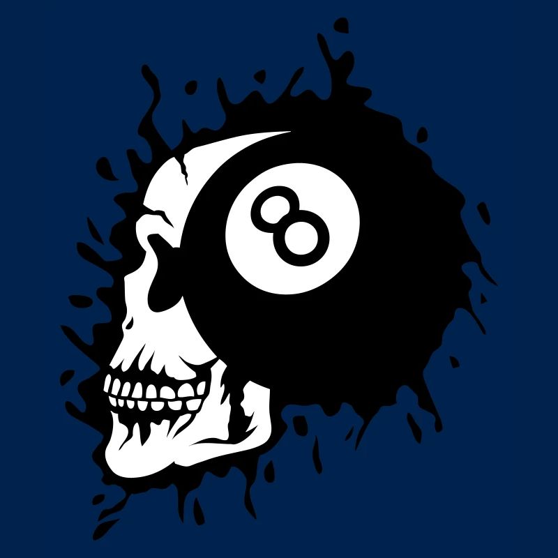 billard tete de mort profil boule 8