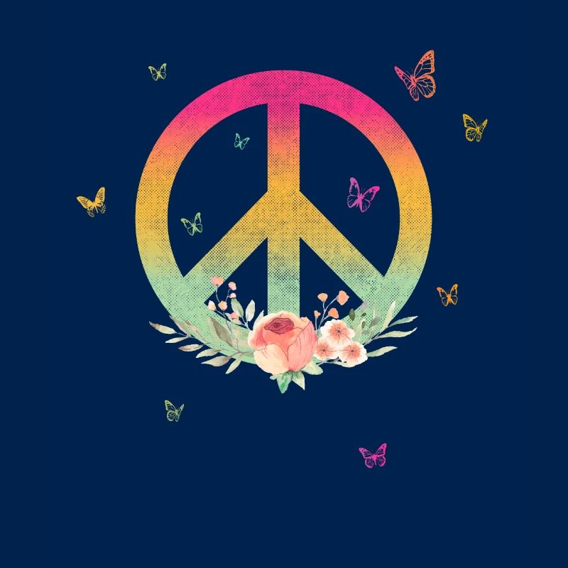 Make Peace not War - Peace Logo mit Rose