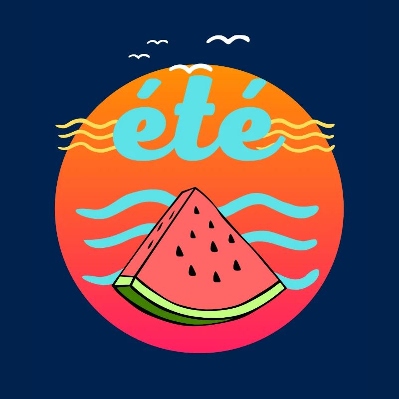 plage vacances à la mer été cercle pastèque soleil