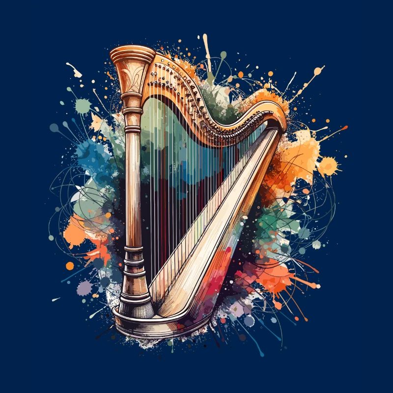 Harpe à l’aquarelle