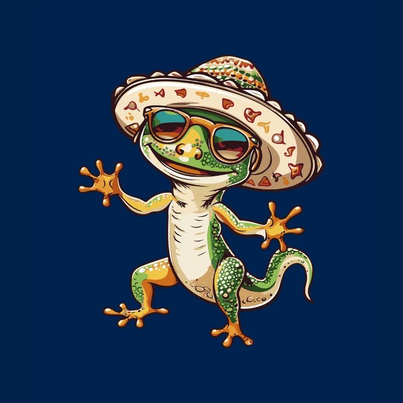Lizard Comic Funny Sombrero