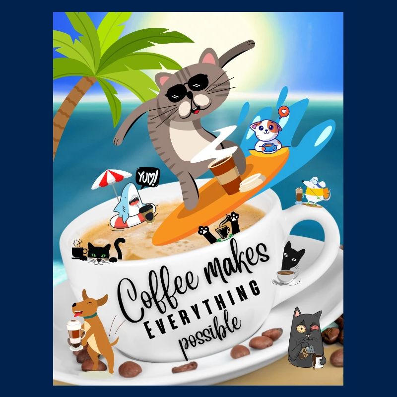 Saying Humor - Coffee makes Everything possible