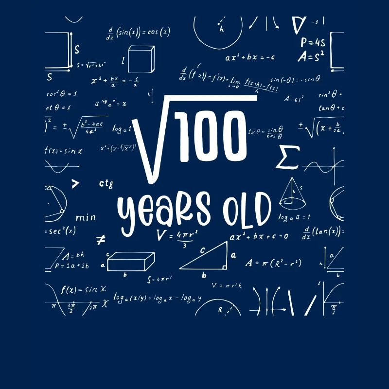 Square root of 100 math nerd 10th birthday