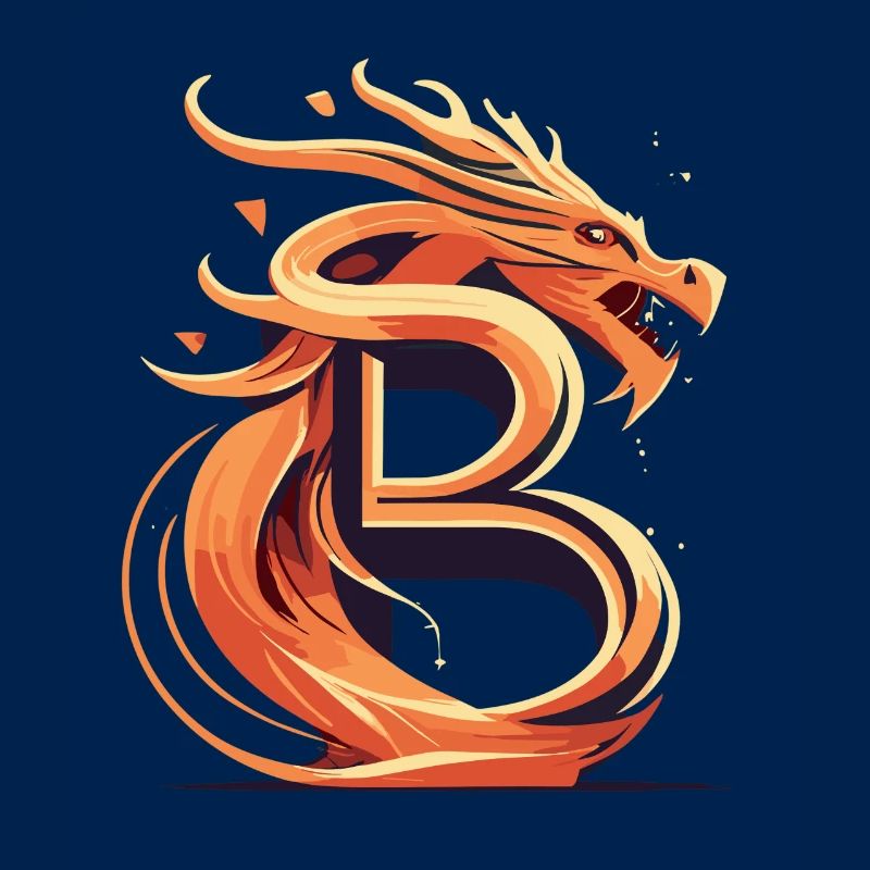 Buchstabe B mit Drache