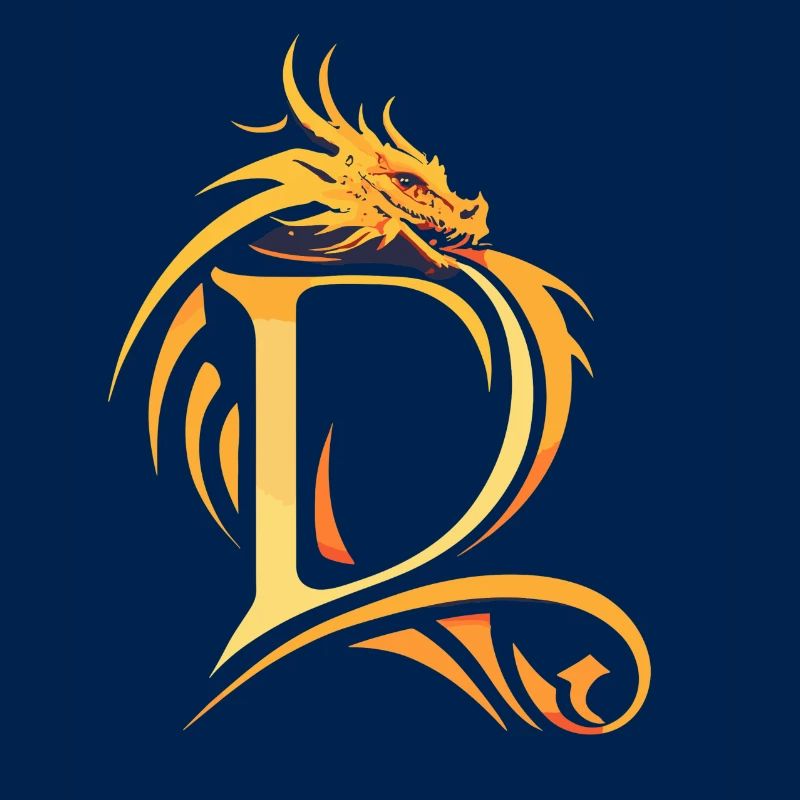 Buchstabe D mit Drache