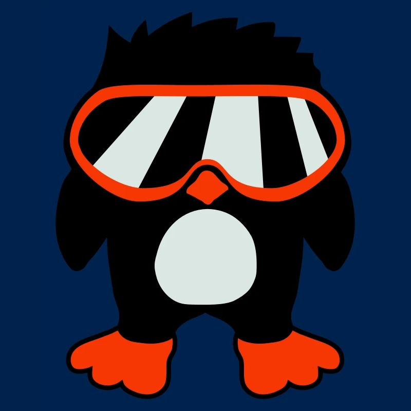 Pinguin Vogel Coole Schibrille DJ Spaß Vögelchen