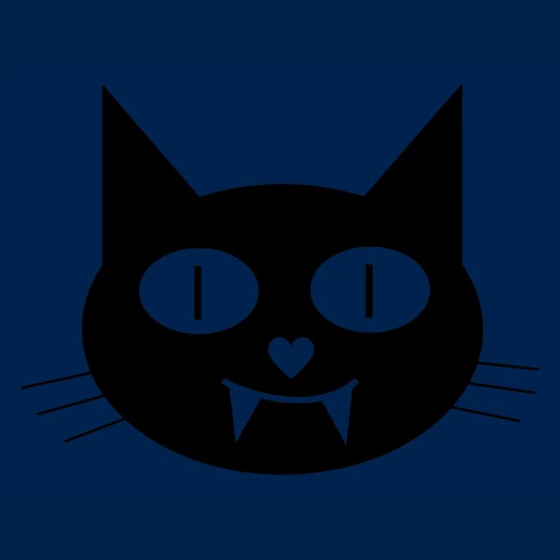 Halloween Vampir-Katze mit Eckzähnen