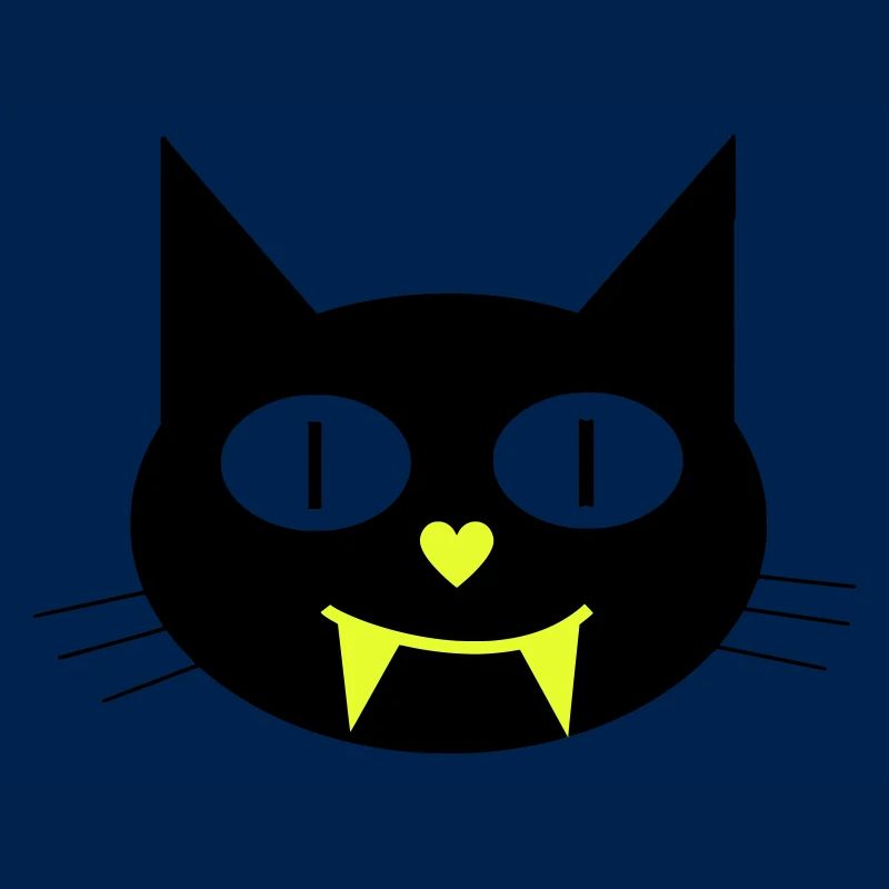Halloween Vampir-Katze mit Eckzähnen
