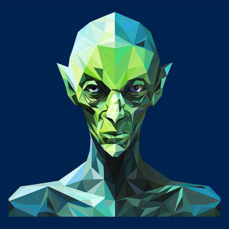 Alien im Polygon-Stil