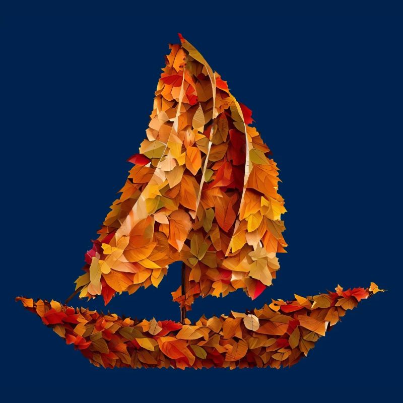 Voile d’automne : dériveur au feuillage coloré