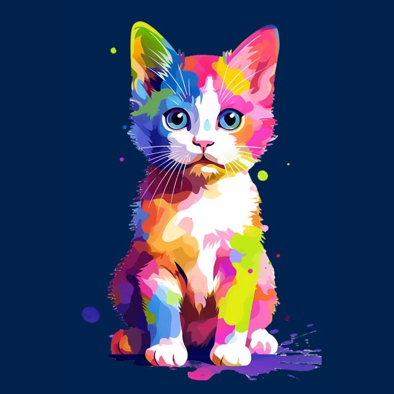 Chat coloré mignon