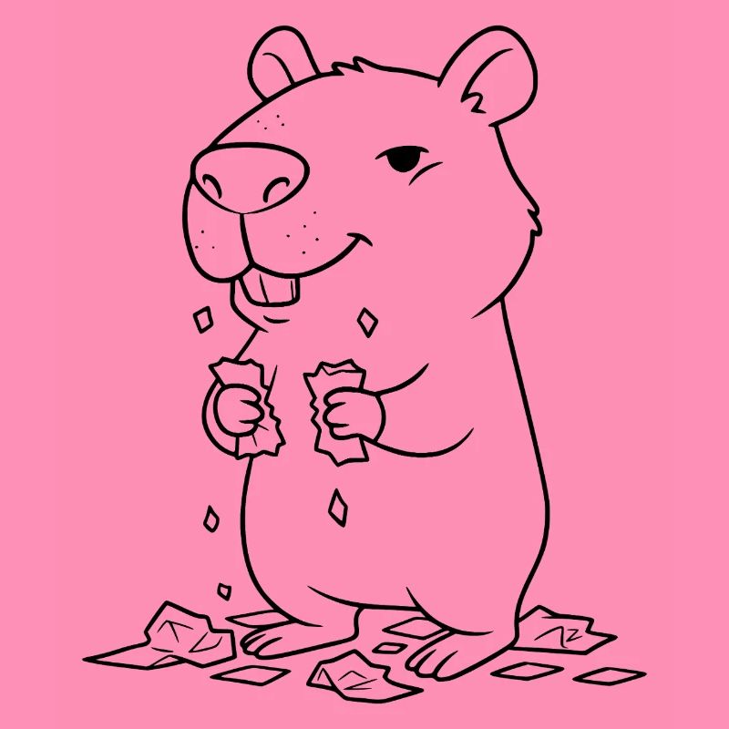 Capybara mange ses devoirs