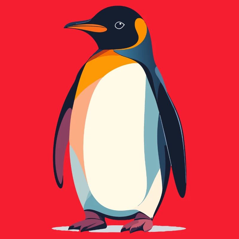 Graphique vectoriel abstrait du Pingouin debout sur la glace