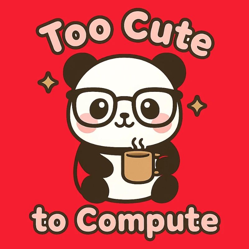 Süßer Panda mit Brille und Kaffeetasse